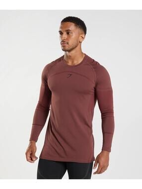 GYMSHARK 315 Long Sleeve Shirt  Fitted Men’s Medium Maroon